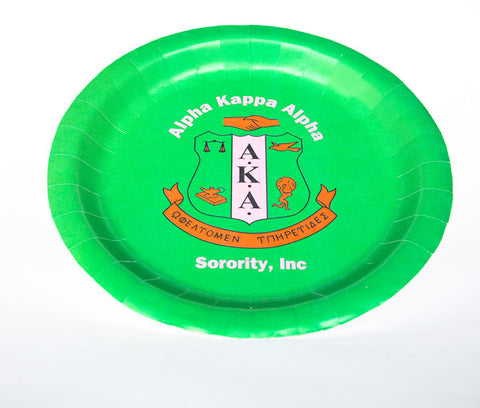 AKA Paper Plate w/ Full Logo (Green)